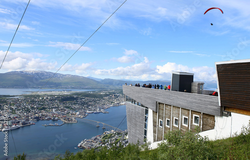 Fotografie Panoramic view of Tromso city from Mt