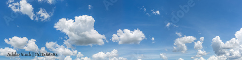 Beautiful blue sky with cloud.Panorama  cloudscape for summer season.