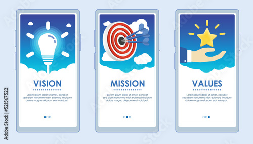 vision mission values screen app