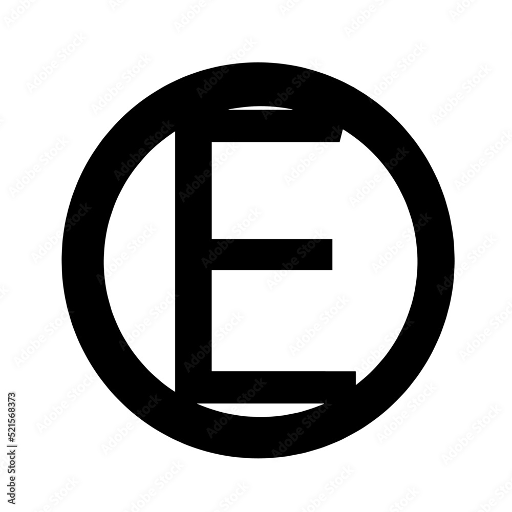 Alphabet E in vector illustration Alphabet E in vector illustration