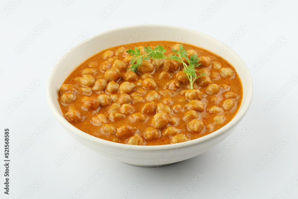 CHICKPEAS MASALA - Chole masala curry ,traditional north Indian lunch, dinner CHICKPEAS MASALA - Chole masala curry ,traditional north Indian lunch, dinner