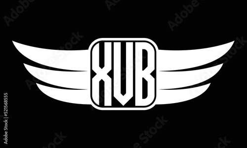 XVB three letter Wing logo design. flying Vector template photo