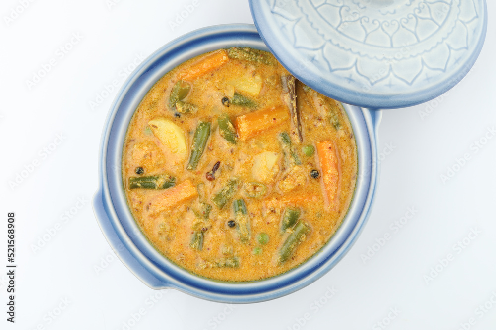 Kerala food indian food spicy mixed vegetable curry Mix vegetable