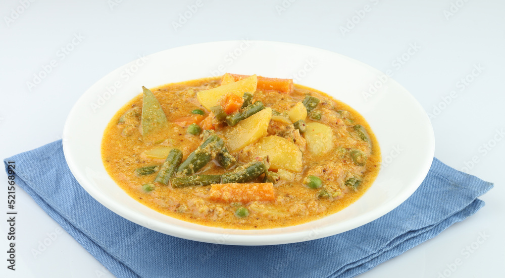 Kerala food indian food spicy mixed vegetable curry Mix vegetable