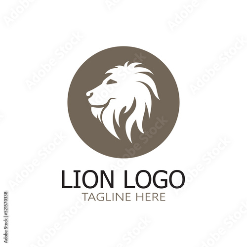 Lion King logo vector illustration design.gold lion king head sign concept isolated black background