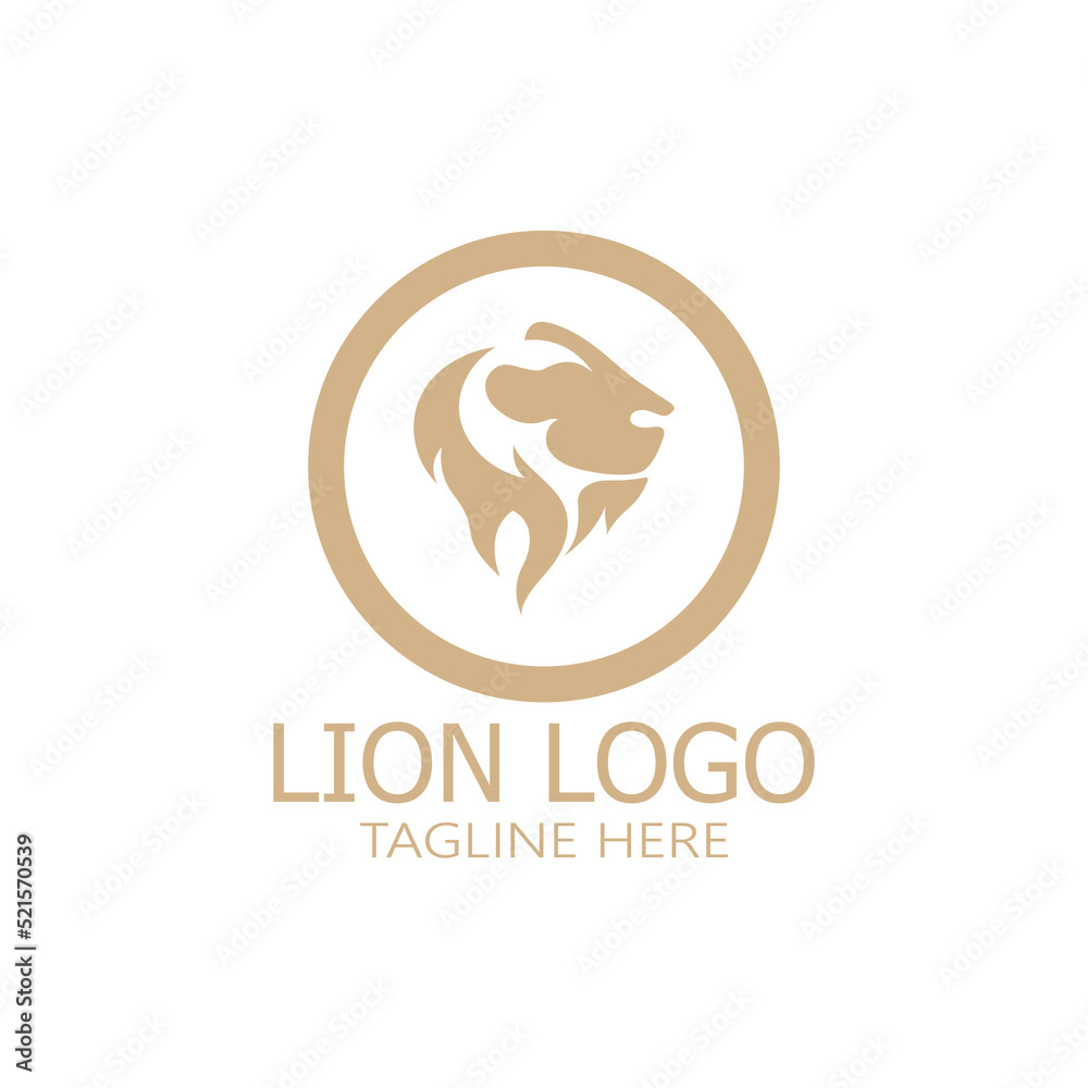 Lion King  logo vector illustration design.gold  lion king head sign concept isolated black background