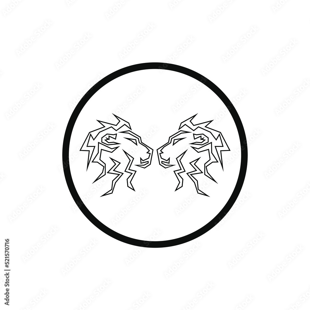 Lion King logo vector illustration design.gold lion king head sign concept isolated black background Lion King logo vector illustration design.gold lion king head sign concept isolated black background