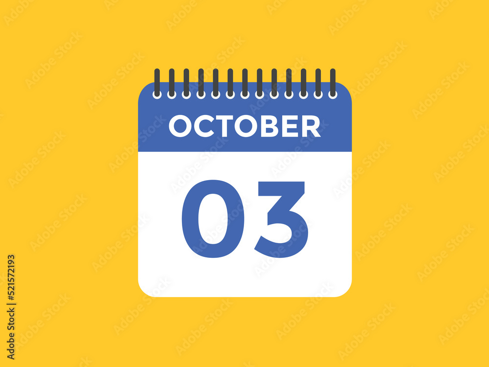october 3 Calendar icon Design. Calendar Date 3rd october. Calendar template
october 3 Calendar icon Design. Calendar Date 3rd october. Calendar template