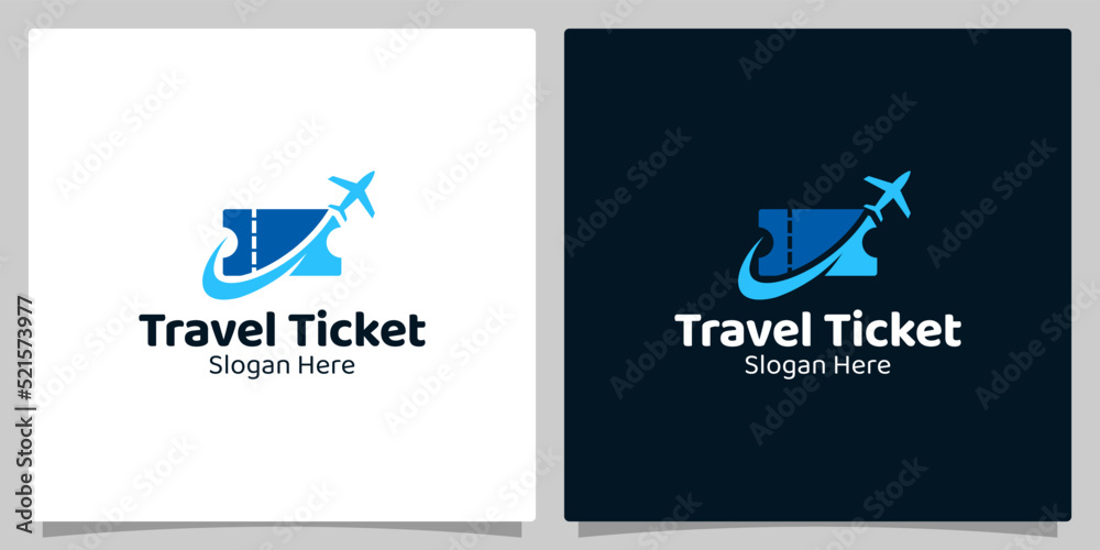 Travel Deal vector illustration logo design. Travel Agency logo, Travel Ticket and Travel Business Symbol. Premium vector