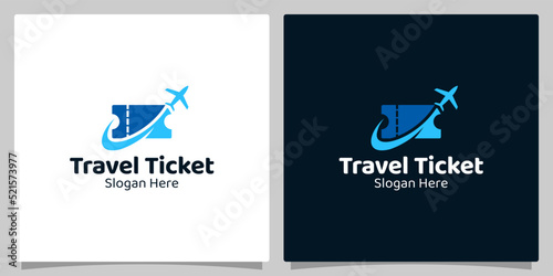 Travel Deal vector illustration logo design. Travel Agency logo, Travel Ticket and Travel Business Symbol. Premium vector