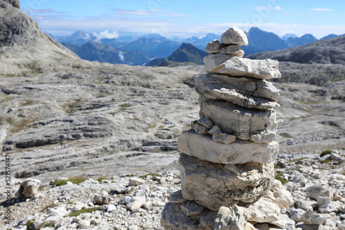 stones called CAIRN or little man which serves to indicate the direction of the path without getting lost © ChiccoDodiFC
