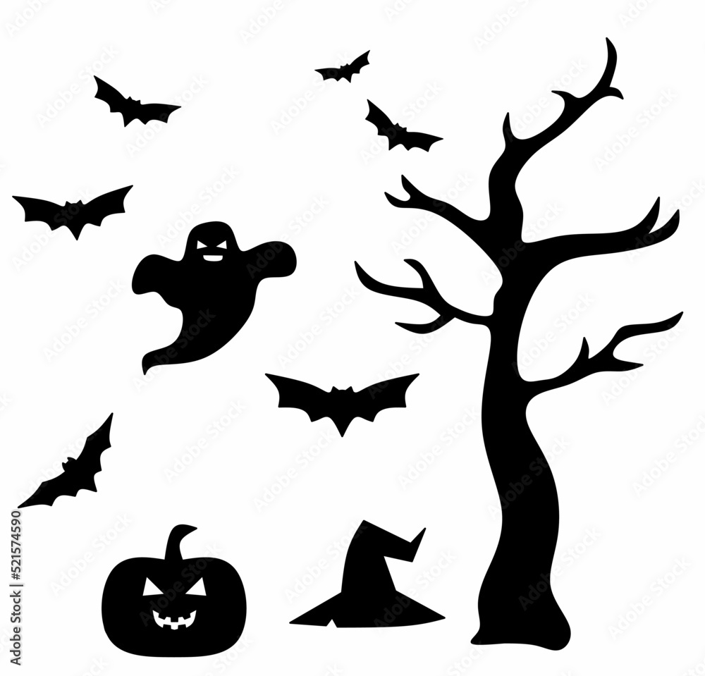 Fototapeta premium set of halloween elements