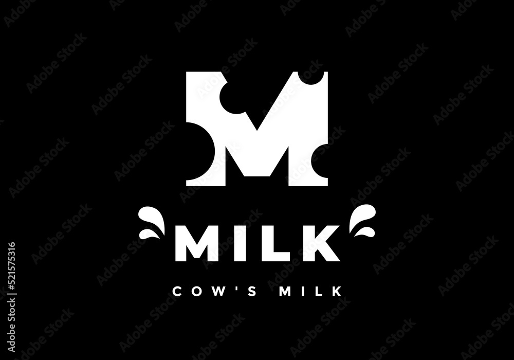 The letter M logo, suitable for cow's milk drink.