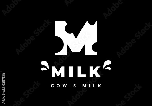The letter M logo, suitable for cow's milk drink.