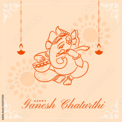 beautiful lord ganesha design for ganesh chaturthi festival