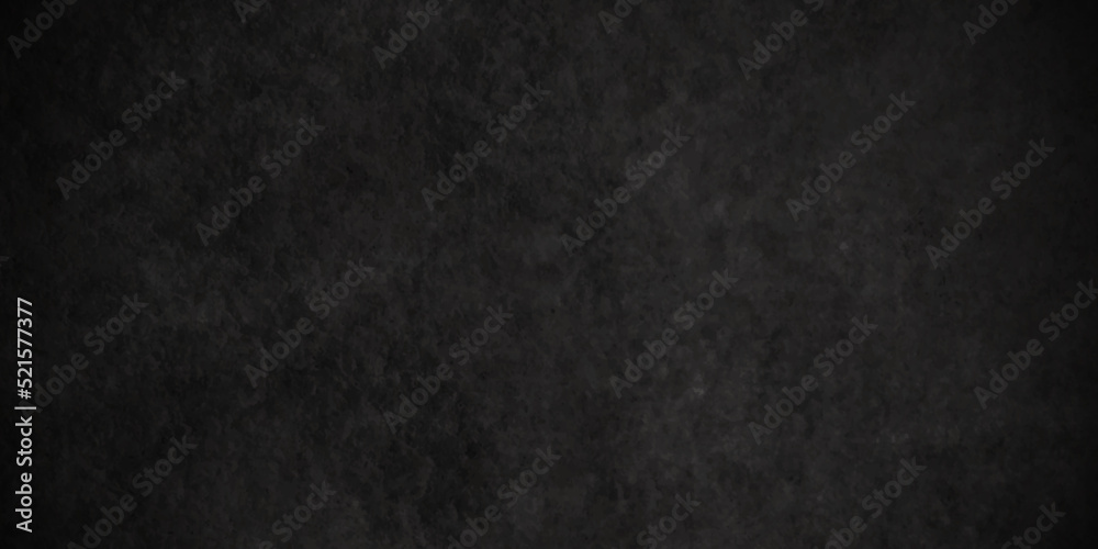Blackchalk board and Black stone concrete grunge bacdrop texture background anthracite panorama. Panorama dark grey black slate background or texture.

