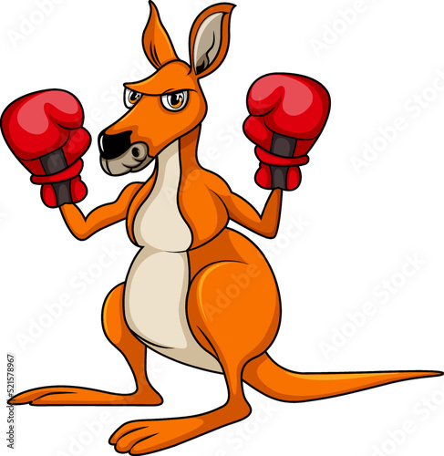 Kangaroo with boxing hand gloves