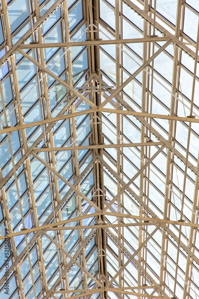 Glass ceiling in the building as an abstract background.