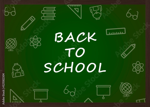 back to school welcome banner on blackboard