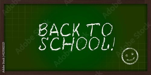 back to school welcome banner on blackboard