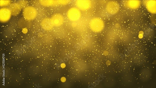 Yellow Glittering Bokeh Background