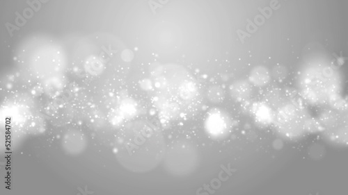 White Glittering Bokeh Lights with Stars Luxurious Background 