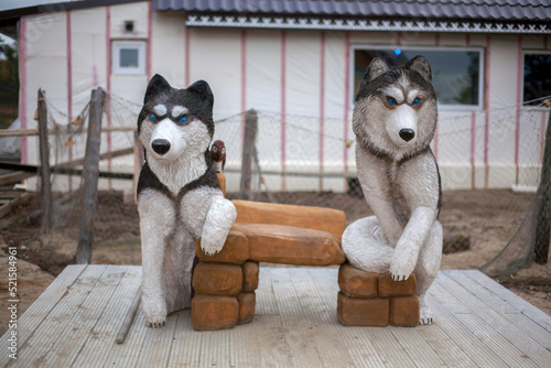 Siberian Husky Sculpture at Sami Village, Murmansk, Russia
 photo