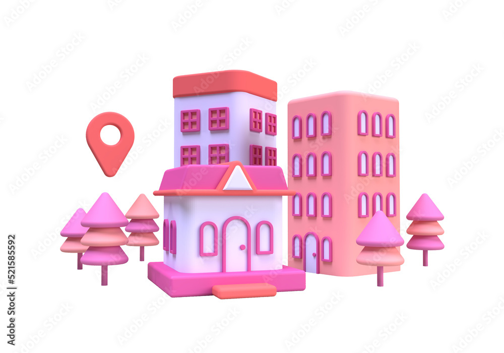 minimal house real estate concept illustration Landing page template for business idea concept background minimal house real estate concept illustration Landing page template for business idea concept background
