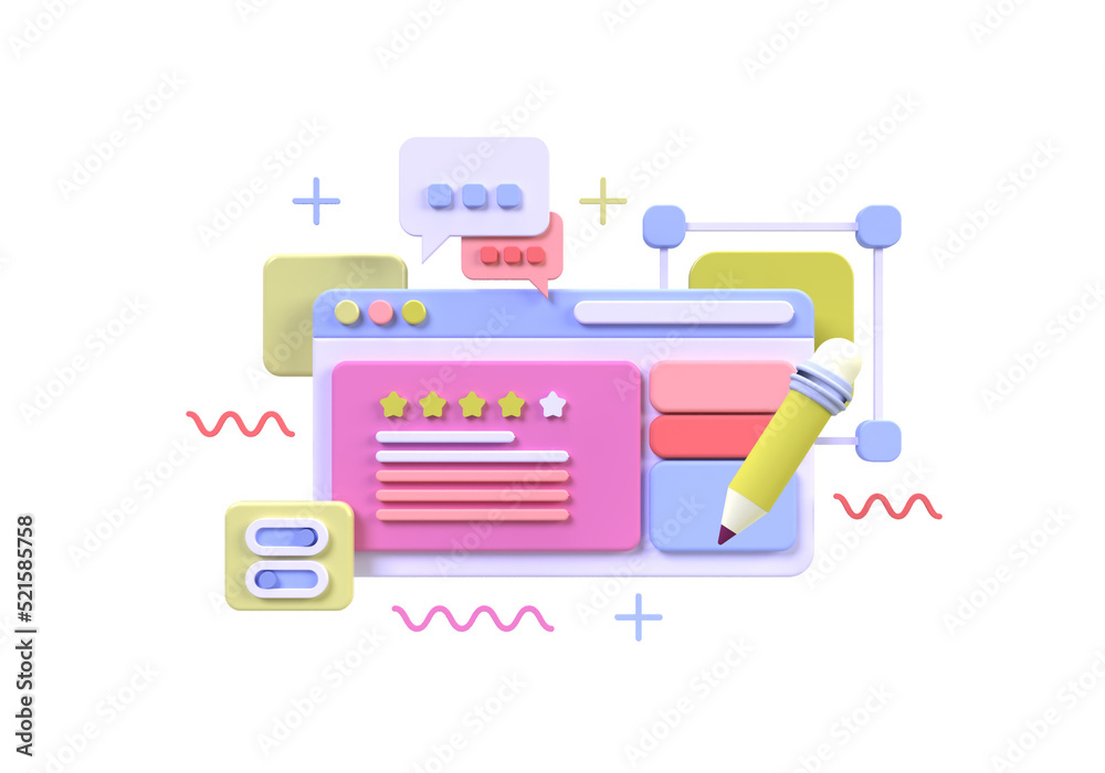 Web development for UI UX design concept illustration Landing page template business idea background Web development for UI UX design concept illustration Landing page template business idea background