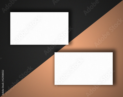 blank business card mockup on orange and black background