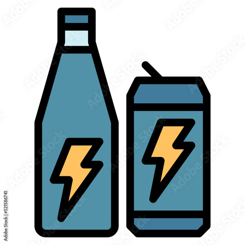 Energy drink bottled can beverage - filled outline icon