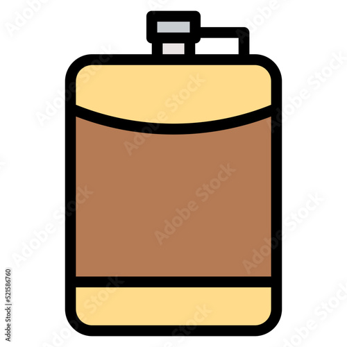 Hip flask alcohol travel beverage - filled outline icon