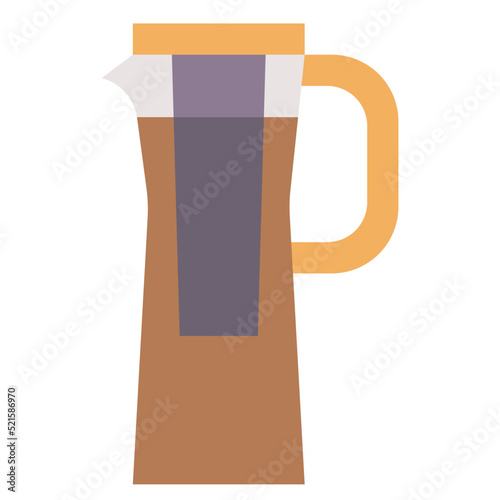 Cold brew coffee jug beverage - flat icon