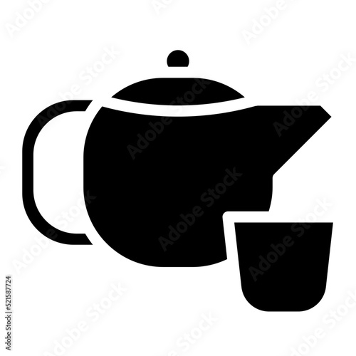 Tea herbal hot teapot beverage - solid icon