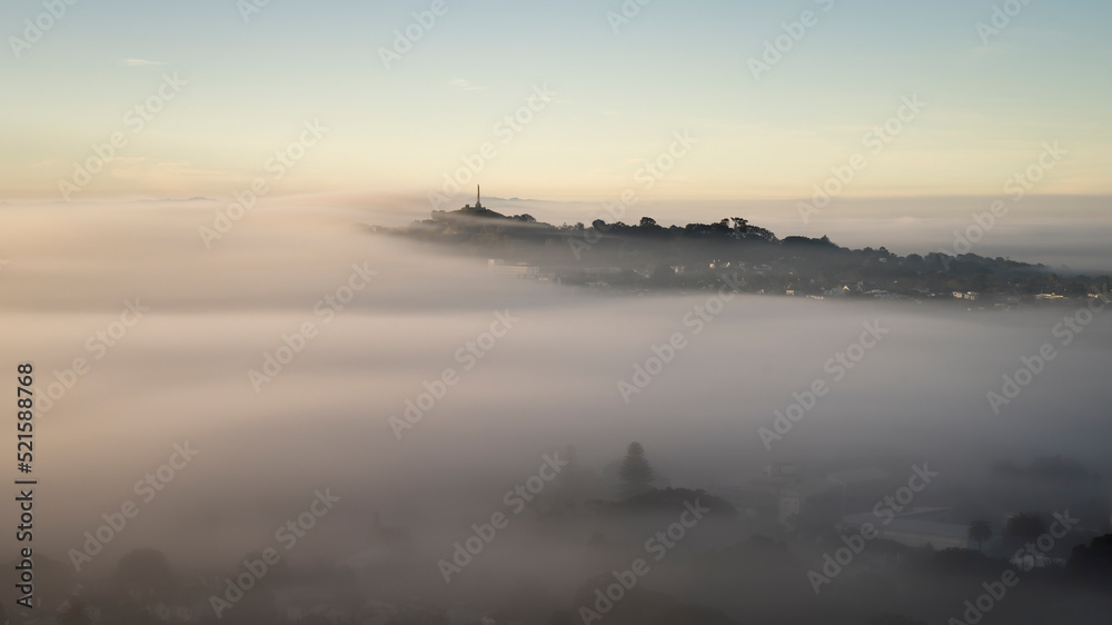 One Tree Hill in the fog, Auckland.