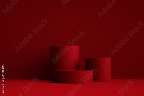 Abstract minimal scene 3d rendering background with geometric forms, can be used for commercial advertising.