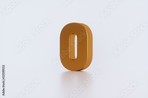 3d rendering of the golden number 0