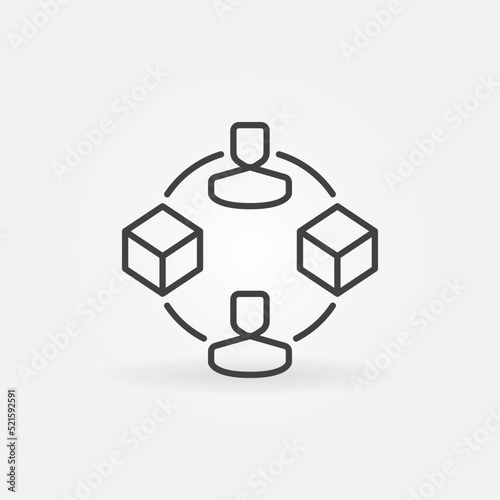 NFT Money Transfer linear vector concept icon. Token Transaction symbol
