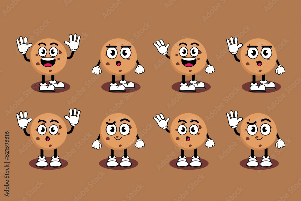 Fototapeta premium Illustration vector graphic cartoon character of Cute mascot chocolate cookies with pose. Suitable for children book illustration and element design.