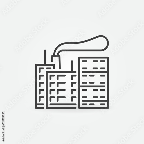 Smoke Pipe and City Buildings vector concept colored icon
