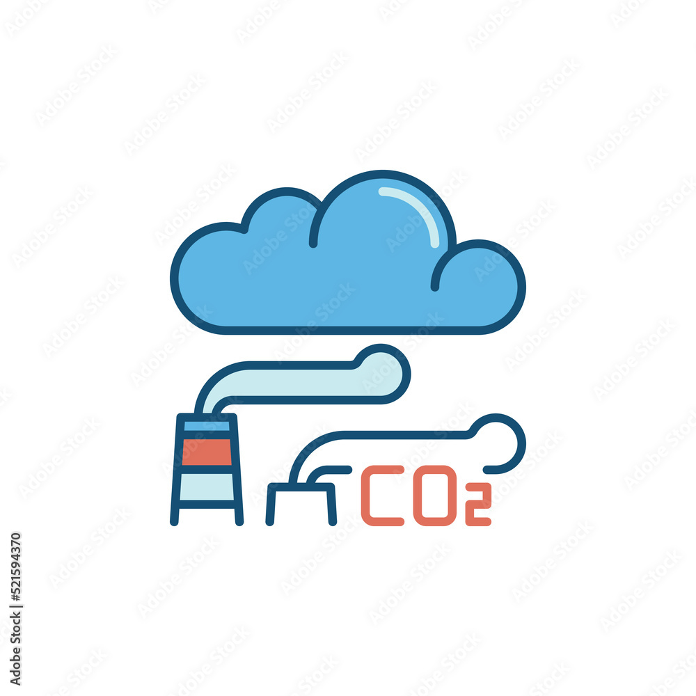 CO2 Factory Emissions vector Air Pollution modern icon CO2 Factory Emissions vector Air Pollution modern icon