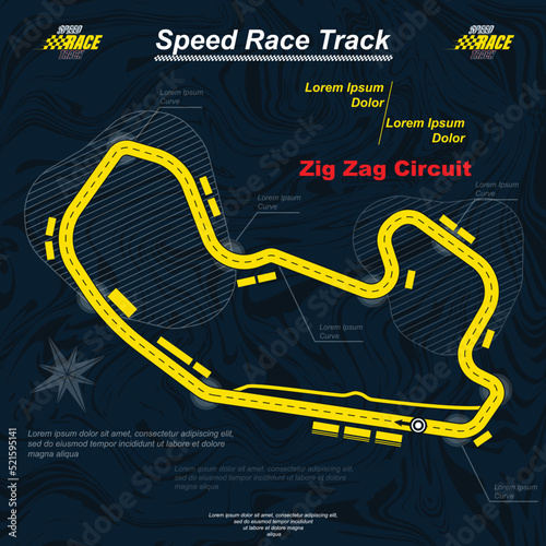 Yellow and blue race track wallpaper photo