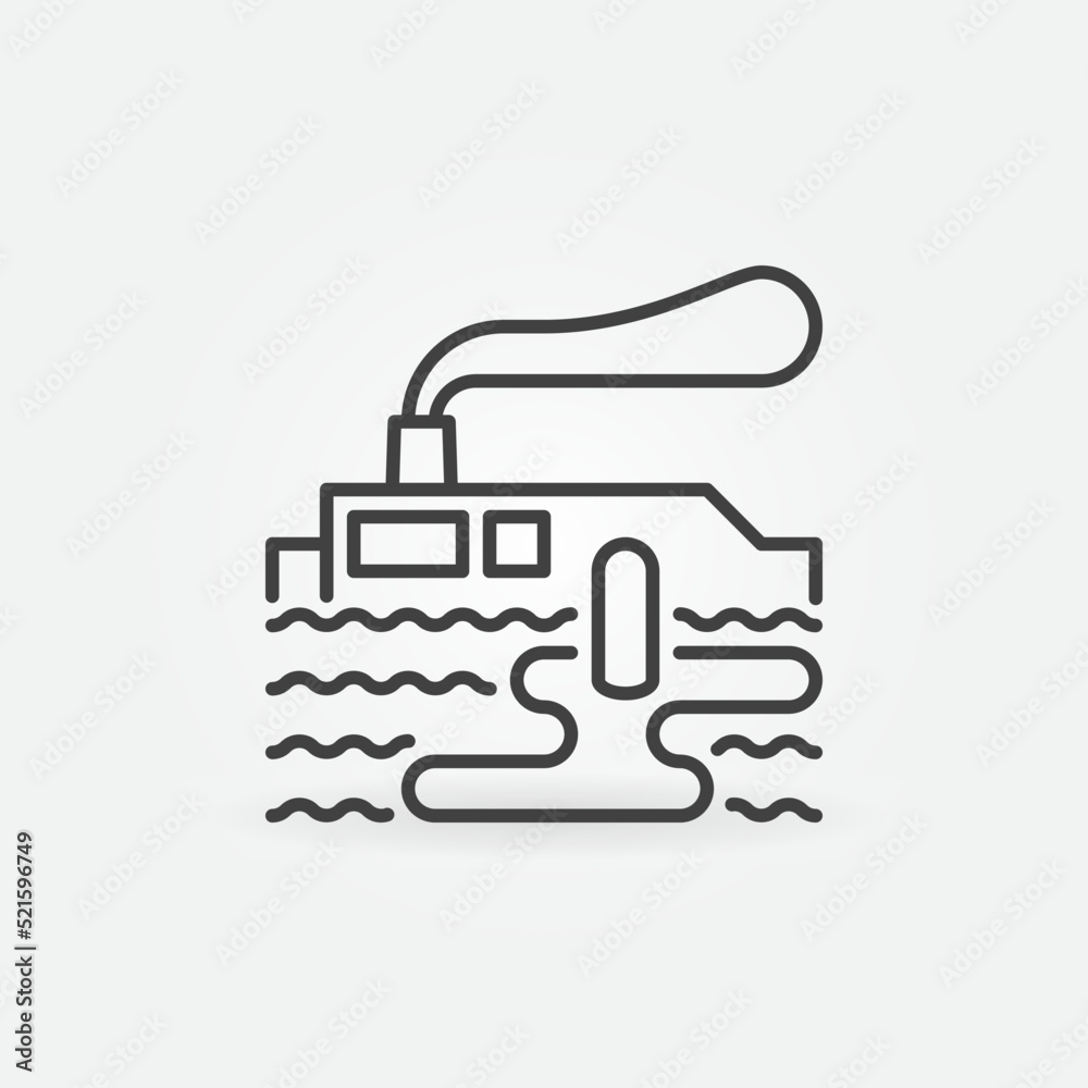 Factory near Ocean linear vector Water Pollution icon