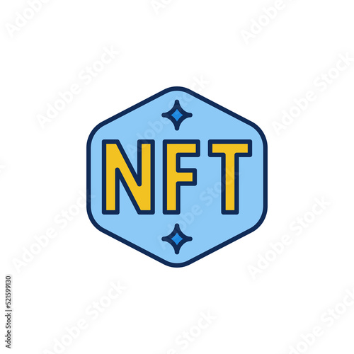 NFT Technology - Non-Fungible Token vector concept colored icon