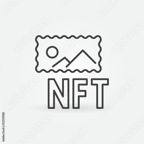 Non-Fungible Token NFT Painting or Art vector concept line icon