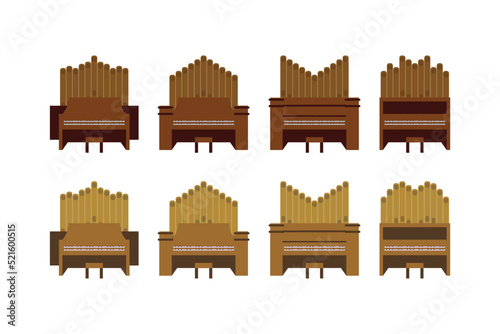pipe organ design vector flat isolated illustration