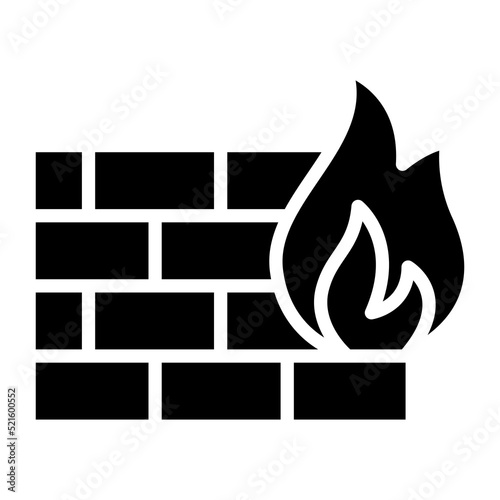 firewall vector glyph icon isolated on white background. firewall stock vector icon for web, mobile app and ui design