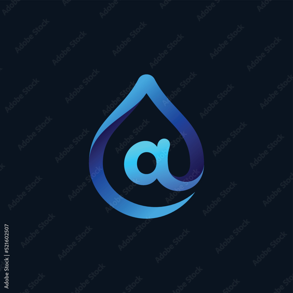 water drop logo with letter A concept water drop logo with letter A concept