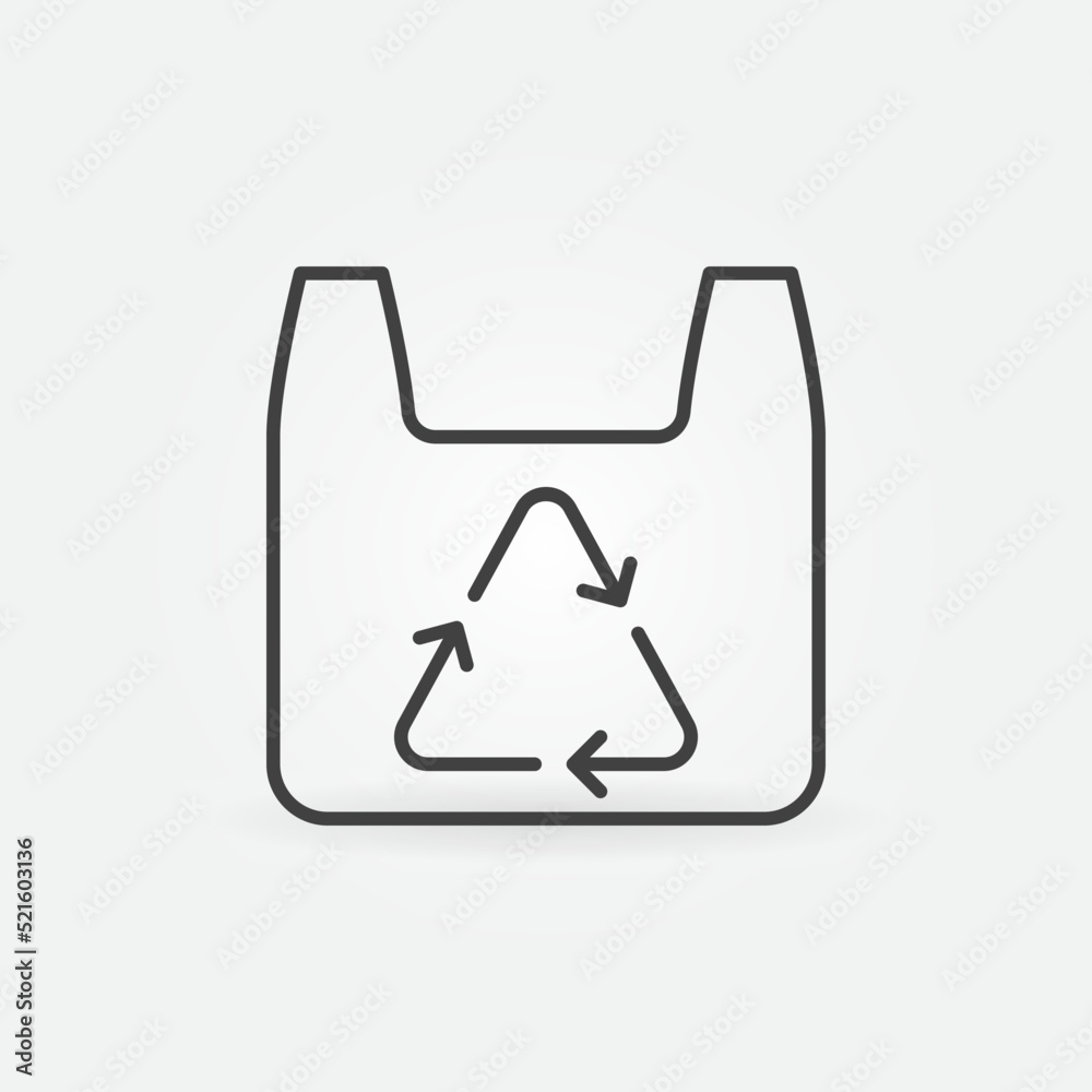 Plastic Bag recycle vector Recycling concept thin line icon Stock Vector Adobe Stock