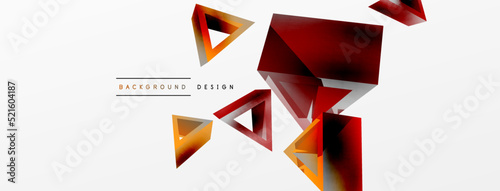 Free Download Triangle abstract background. 3d vector basic shape technology or business concept composition. Trendy techno business template for wallpaper, banner, background or landing - GFXLoad